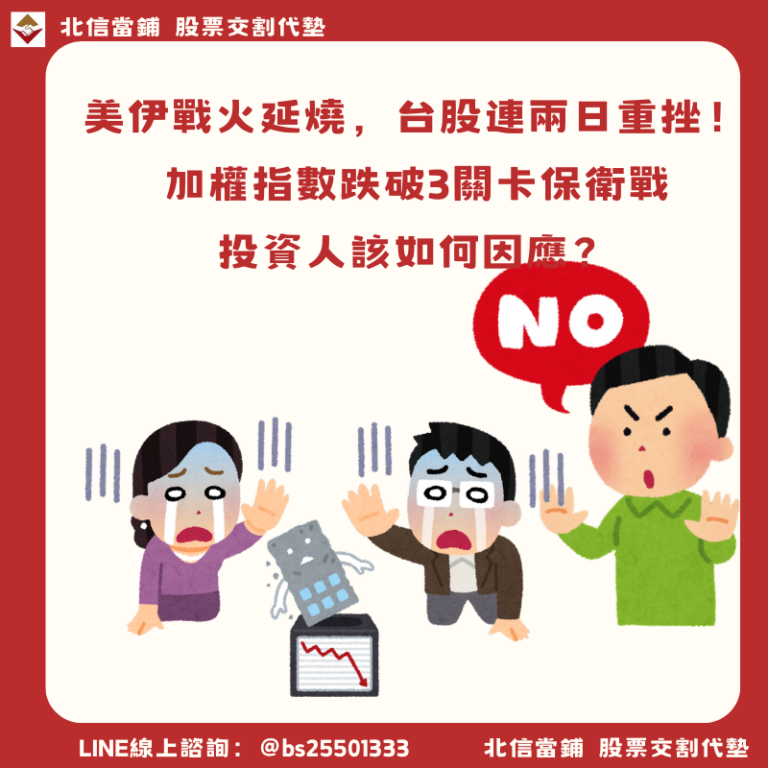 美伊戰火延燒，台股連兩日重挫！加權指數跌破3萬5關卡保衛戰，投資人該如何因應？
