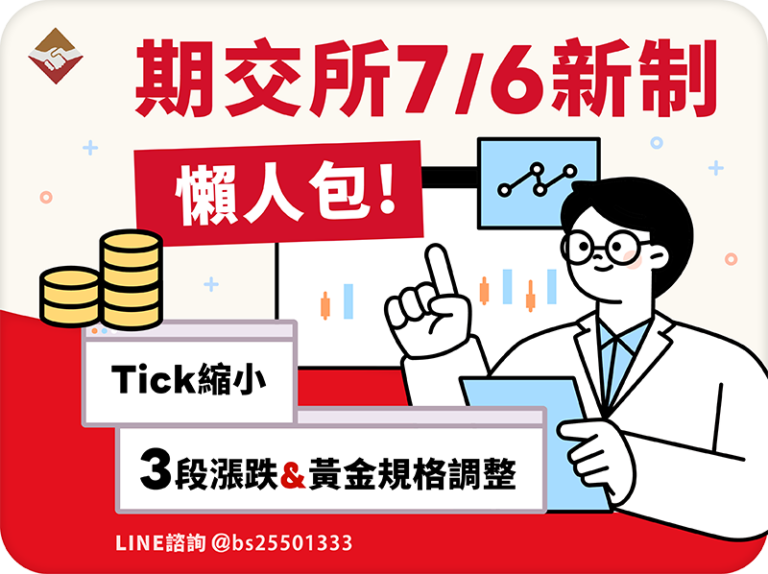 期交所7/6新制懶人包：Tick縮小、三階段漲跌幅與黃金規格調整